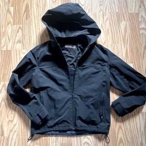 Outdoor Voices Black Hooded Rain Jacket Lightweight Shell Women’s Zip Up